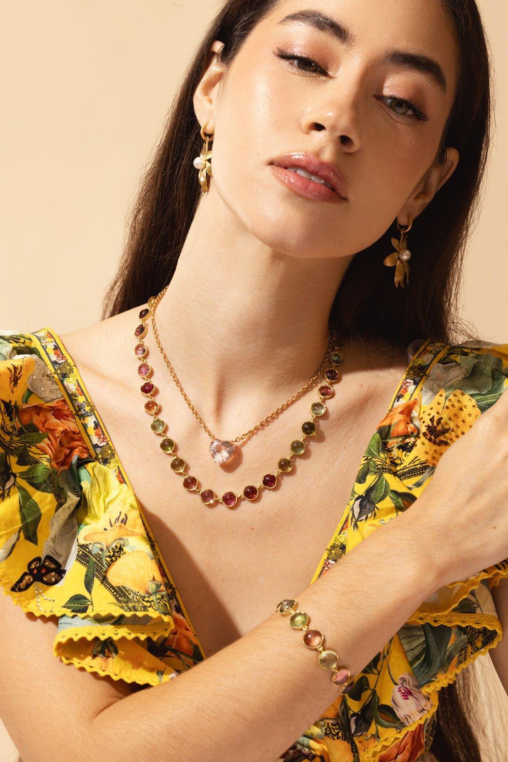 IRENE NEUWIRTH JEWELRY-Large Classic Mixed Tourmaline Bracelet-YELLOW GOLD