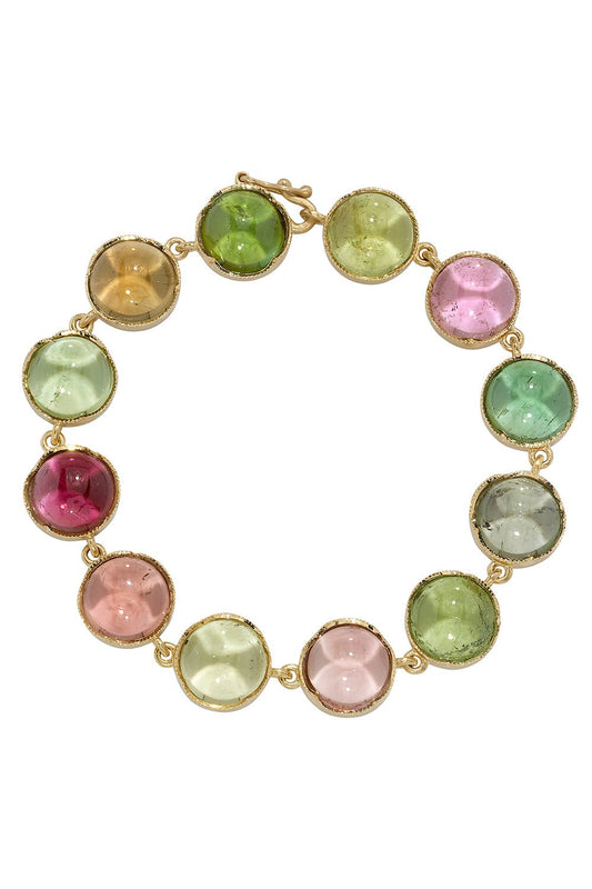 IRENE NEUWIRTH JEWELRY-Large Classic Mixed Tourmaline Bracelet-YELLOW GOLD