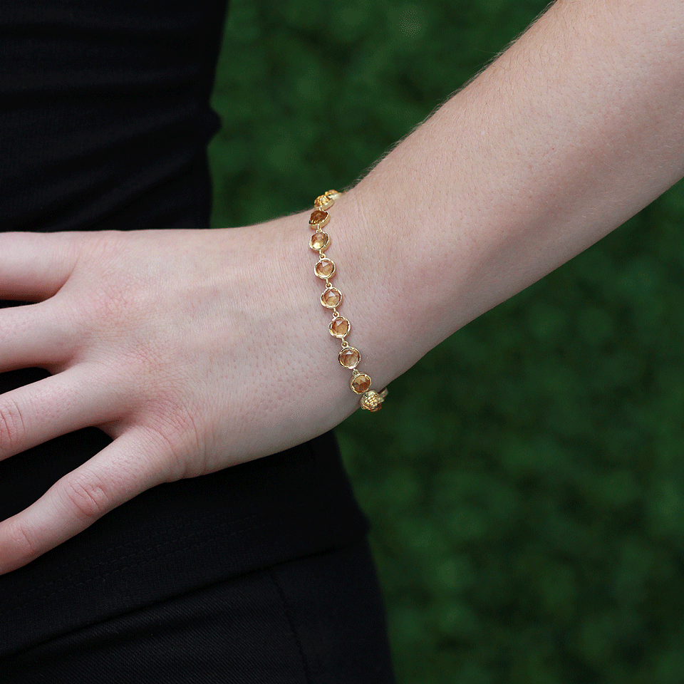 IRENE NEUWIRTH JEWELRY-Rose Cut Citrine Bracelet-YELLOW GOLD