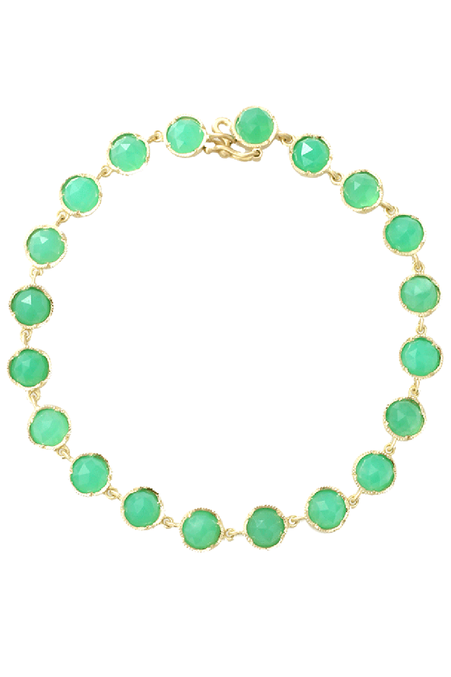 IRENE NEUWIRTH JEWELRY-Small Classic Chrysoprase Link Bracelet-YELLOW GOLD