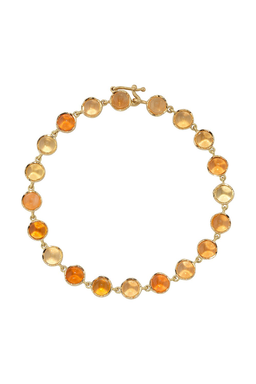 IRENE NEUWIRTH JEWELRY-Small Classic Mexican Fire Opal Link Bracelet-YELLOW GOLD