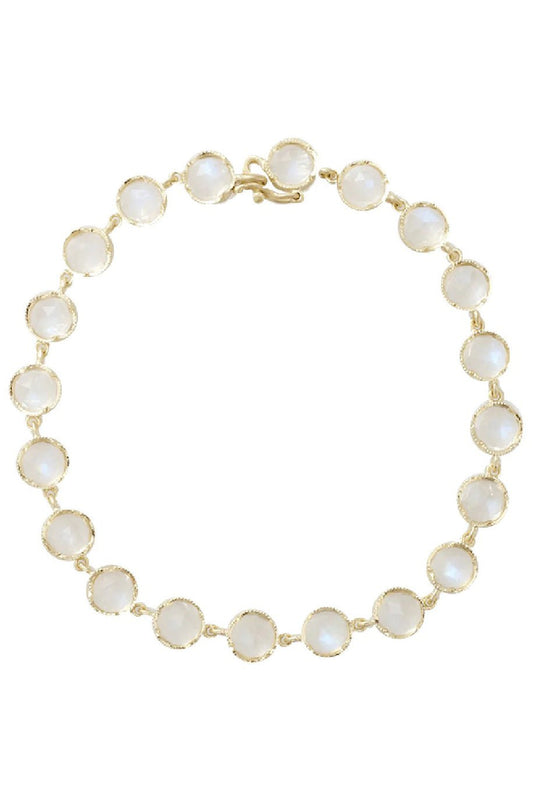 IRENE NEUWIRTH JEWELRY-Small Classic Rainbow Moonstone Link Bracelet-YELLOW GOLD