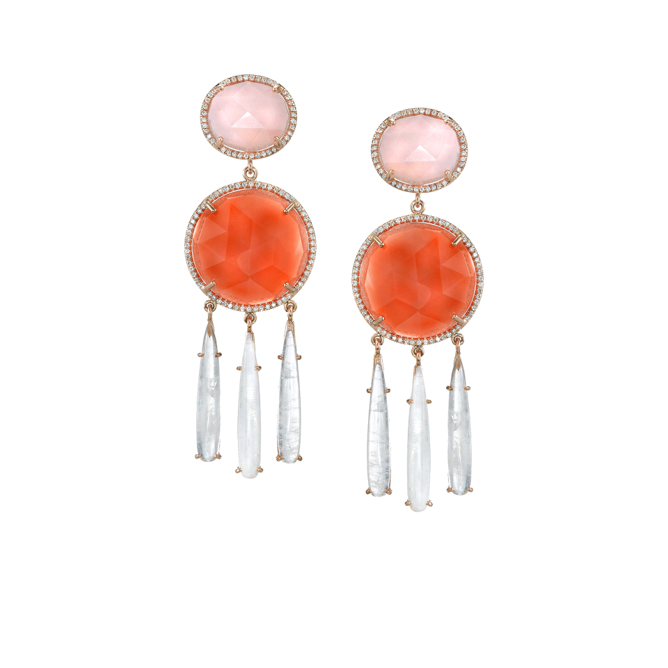 IRENE NEUWIRTH JEWELRY-Diamond, Moonstone, and Opal Earrings-ROSE GLD
