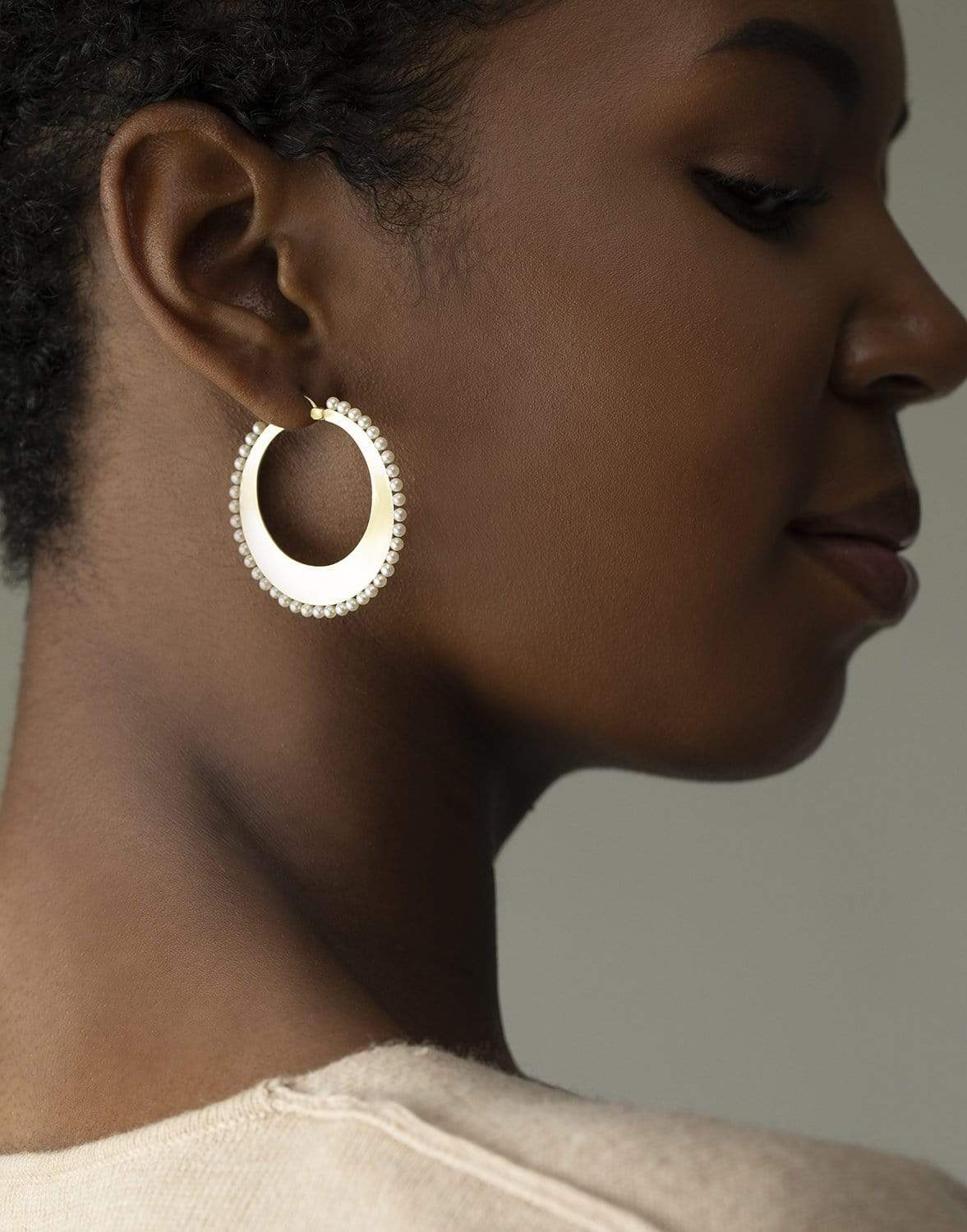 IRENE NEUWIRTH JEWELRY-Akoya Pearl Hoops-ROSE GOLD