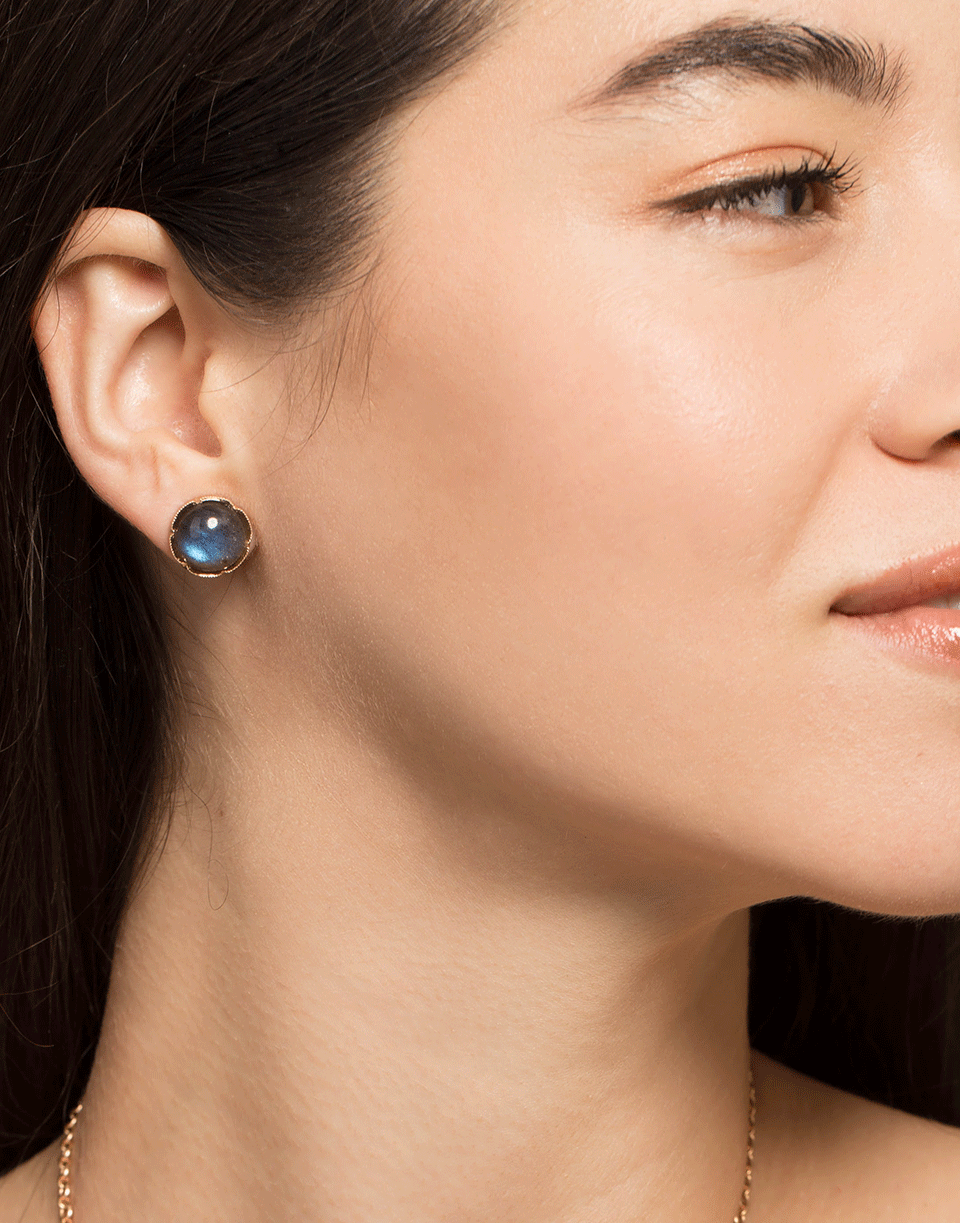 IRENE NEUWIRTH JEWELRY-Cabochon Labradorite Studs-ROSE GOLD