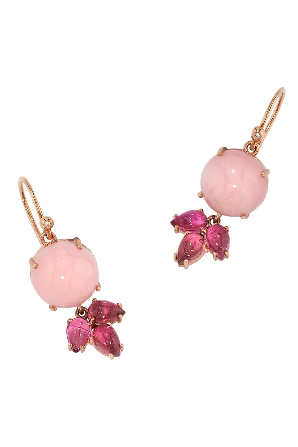 IRENE NEUWIRTH JEWELRY-Classic Cabochon Pink Opal Earrings-ROSE GOLD