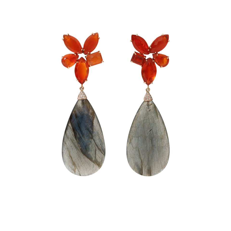 IRENE NEUWIRTH JEWELRY-Faceted Labradorite Drop Earrings-ROSE GOLD