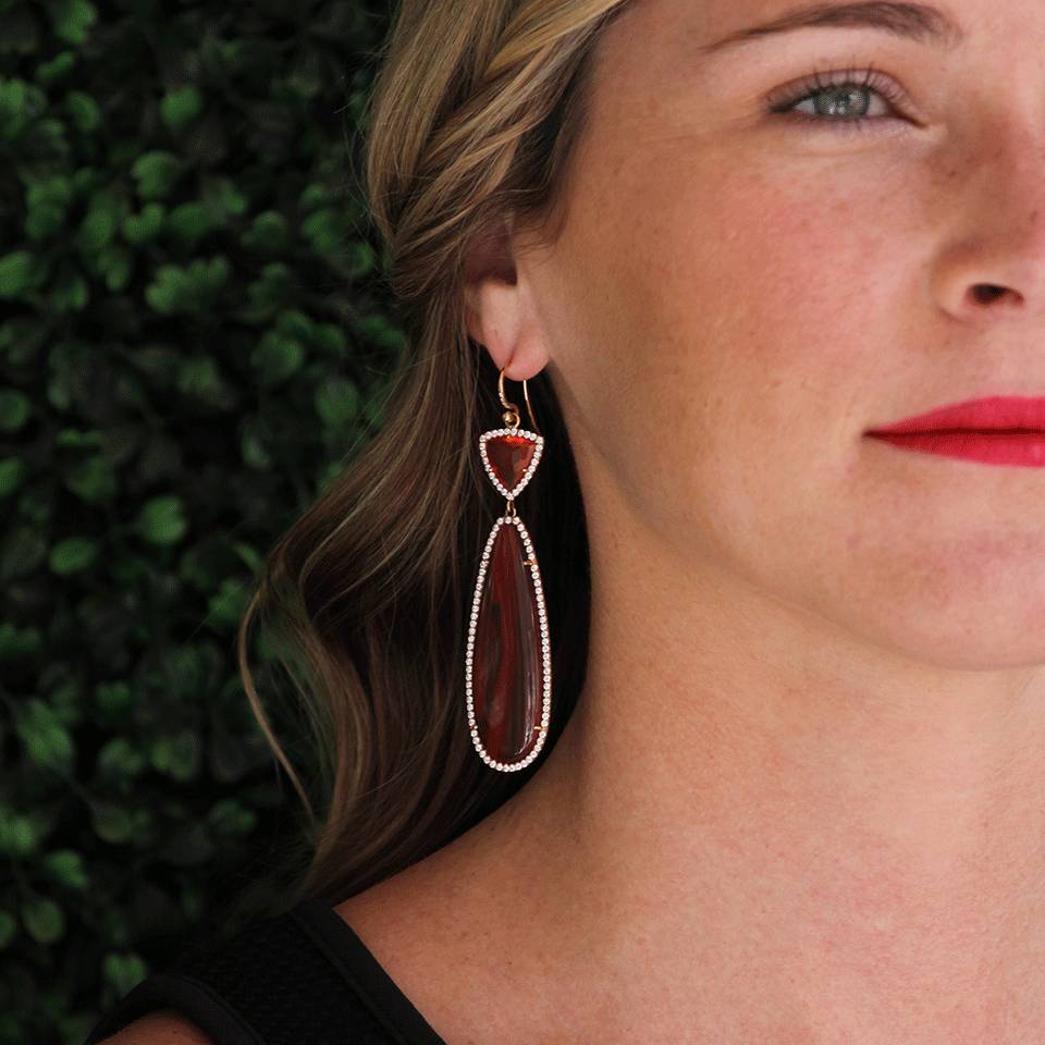 IRENE NEUWIRTH JEWELRY-Fire Opal Hickory Jasper Drop Earrings-ROSE GOLD