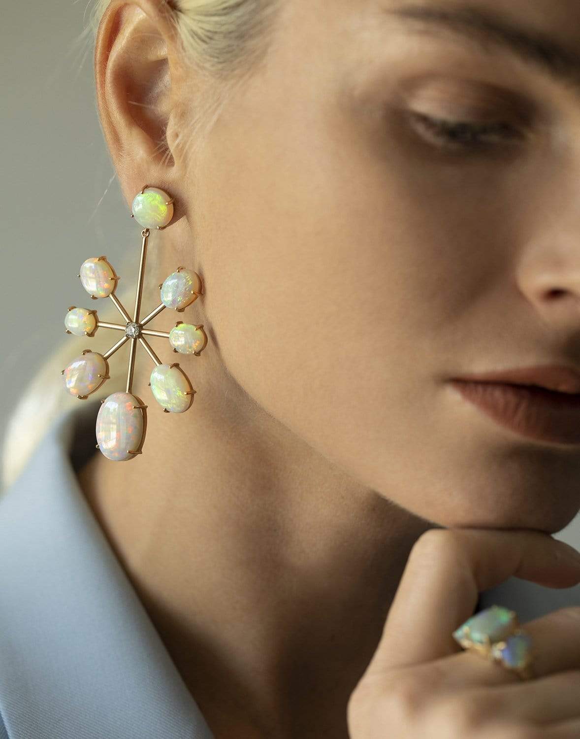 IRENE NEUWIRTH JEWELRY-Gemmy Gem Opal and Diamond Earrings-ROSE GOLD