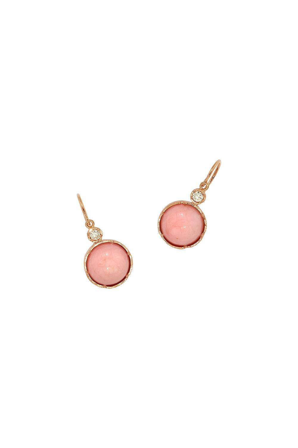 Pink Opal Diamond Drop Earrings-ROSE GOLD-JEWELRYFINE JEWELEARRING-IRENE NEUWIRTH JEWELRY