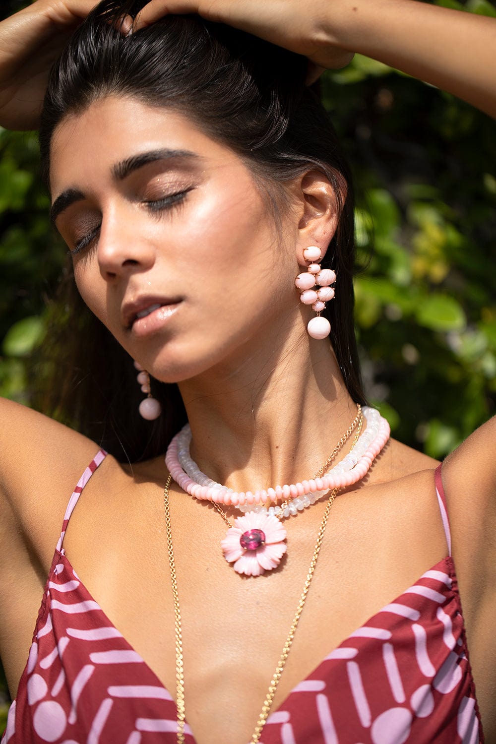 IRENE NEUWIRTH JEWELRY-Pink Opal Gumball Drop Earrings-ROSE GOLD
