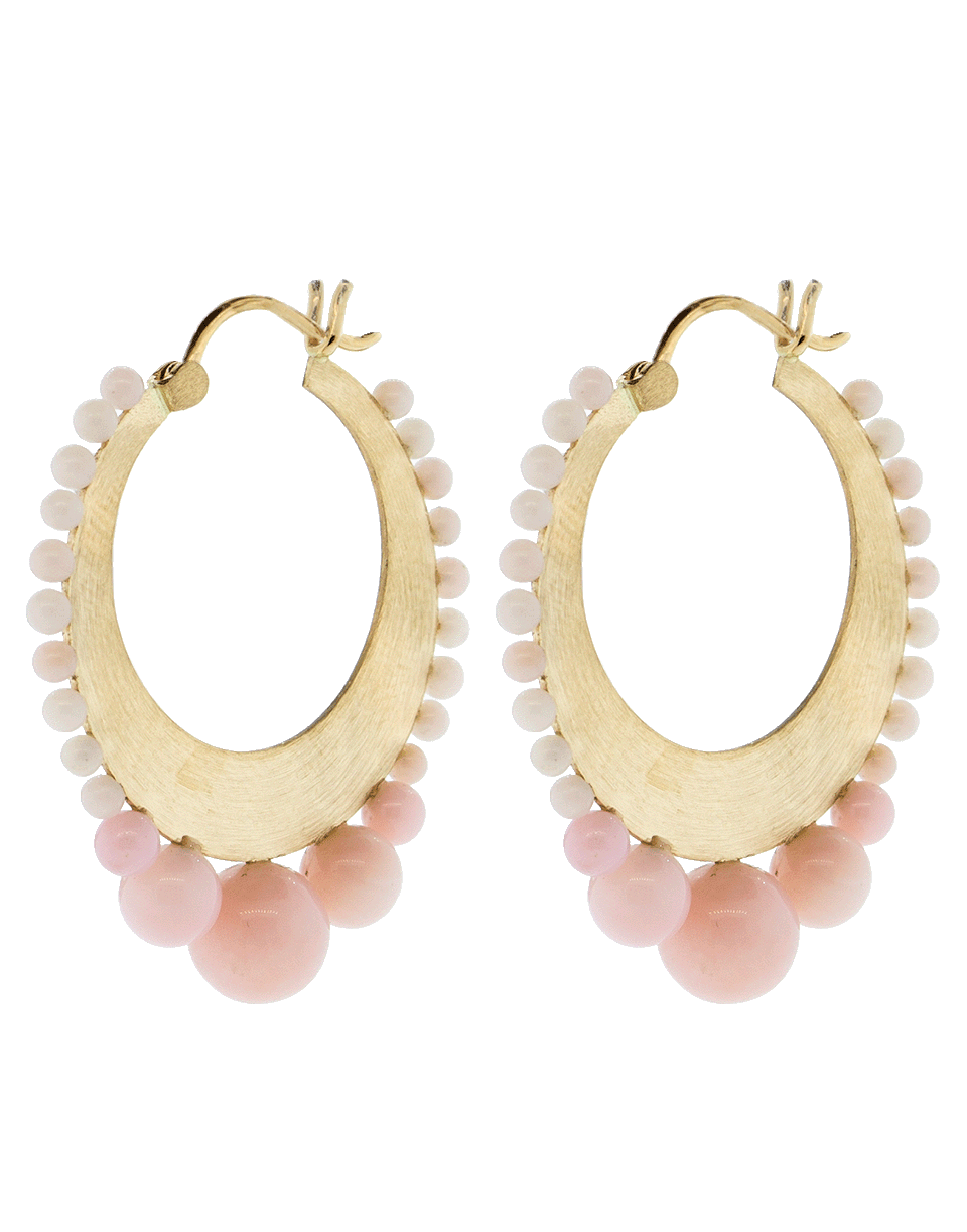 IRENE NEUWIRTH JEWELRY-Pink Opal Hoops-ROSE GOLD