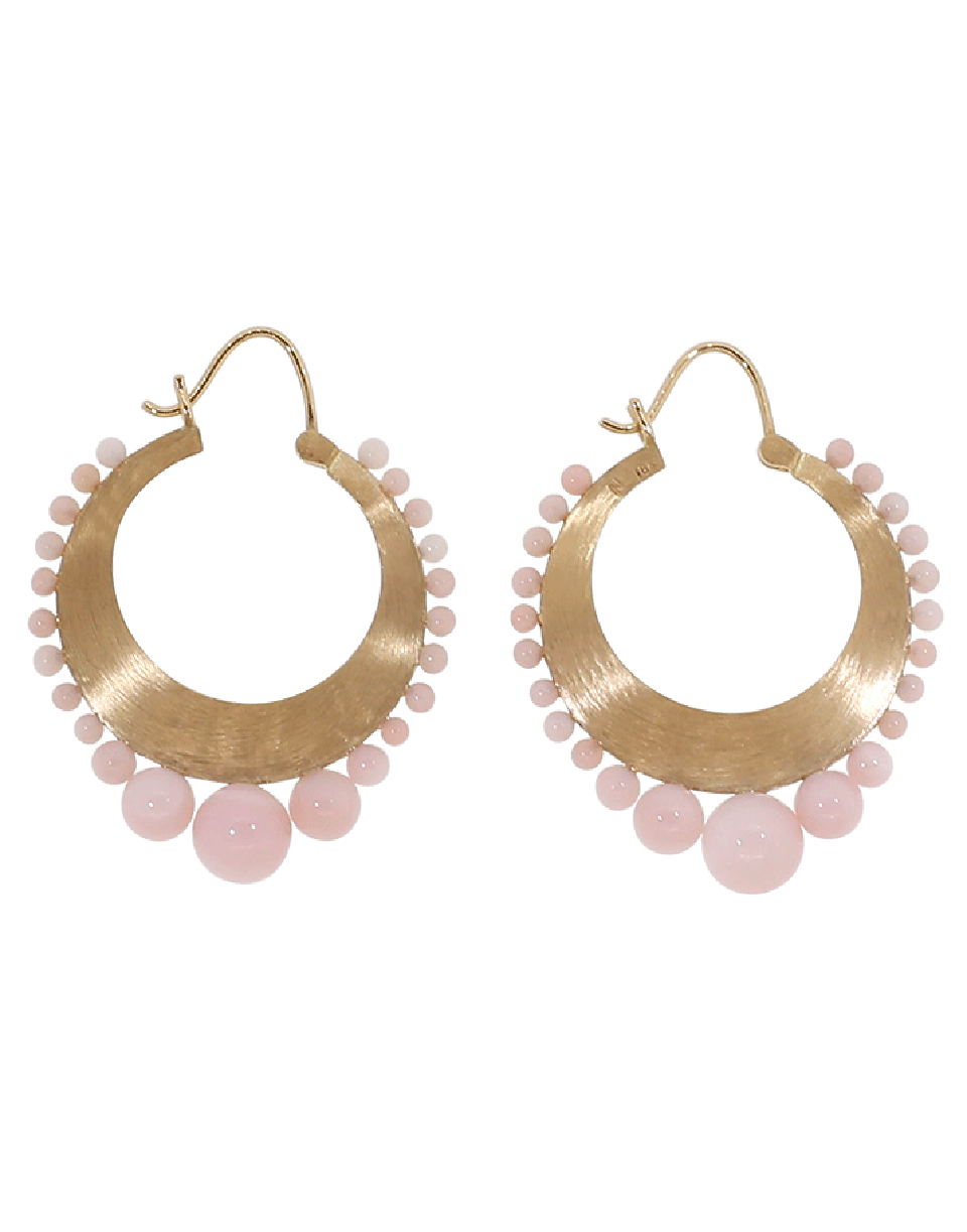 IRENE NEUWIRTH JEWELRY-Pink Opal Hoops-ROSE GOLD