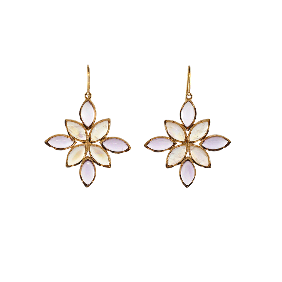 IRENE NEUWIRTH JEWELRY-Rainbow Moonstone And Rose De France Earrings-ROSE GOLD
