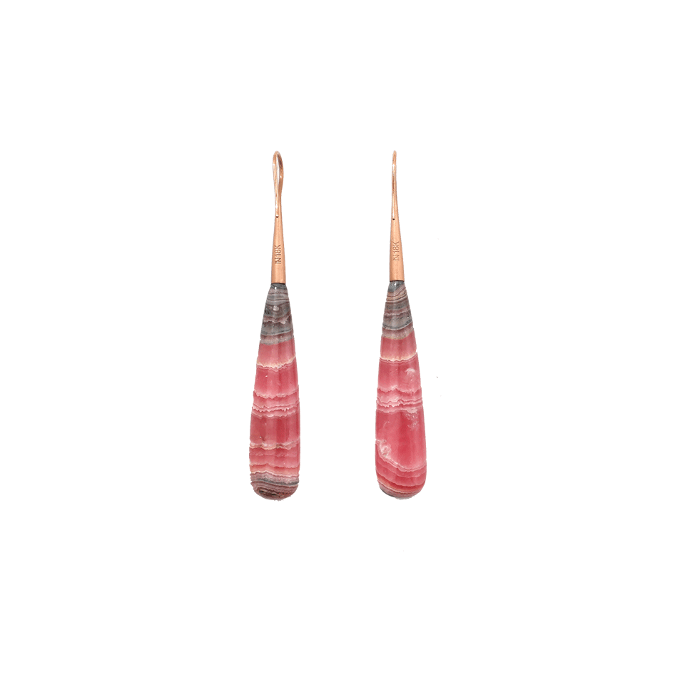 IRENE NEUWIRTH JEWELRY-Rhodocrosite Drop Earrings-ROSE GOLD