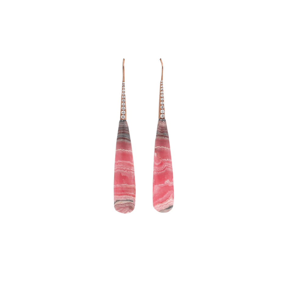 IRENE NEUWIRTH JEWELRY-Rhodocrosite Drop Earrings-ROSE GOLD