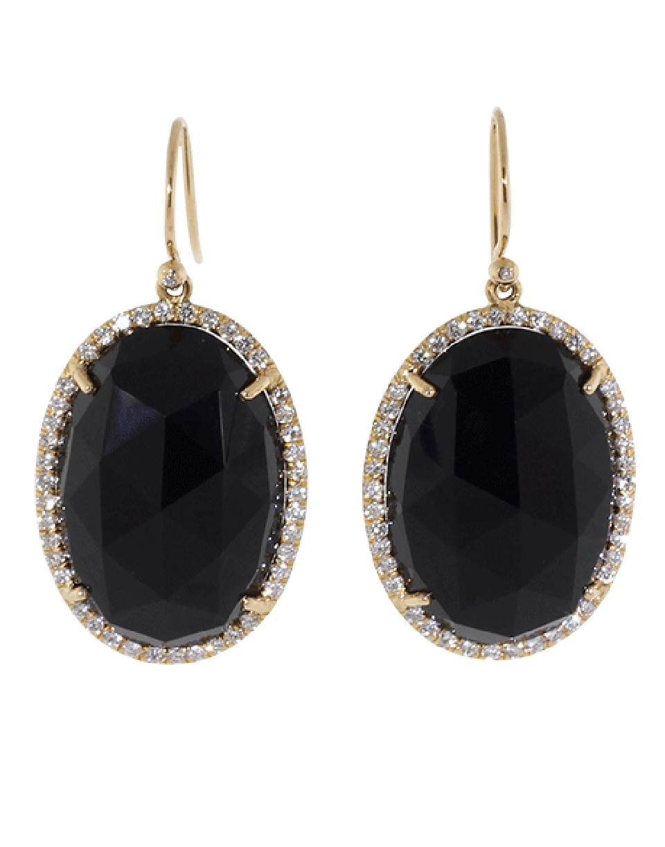 IRENE NEUWIRTH JEWELRY-Rose Cut Black Onyx Earrings-ROSE GOLD