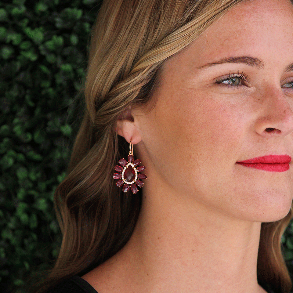 IRENE NEUWIRTH JEWELRY-Rose Cut Ruby Earrings-ROSE GOLD