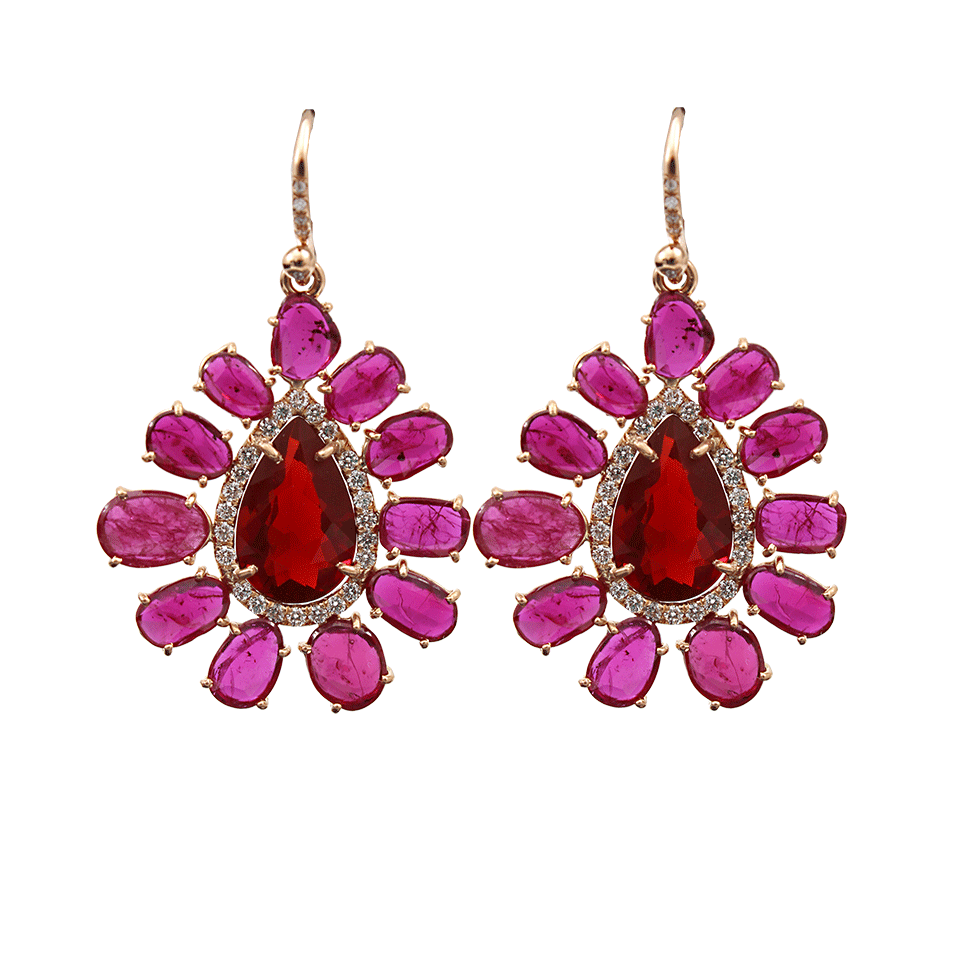 IRENE NEUWIRTH JEWELRY-Rose Cut Ruby Earrings-ROSE GOLD
