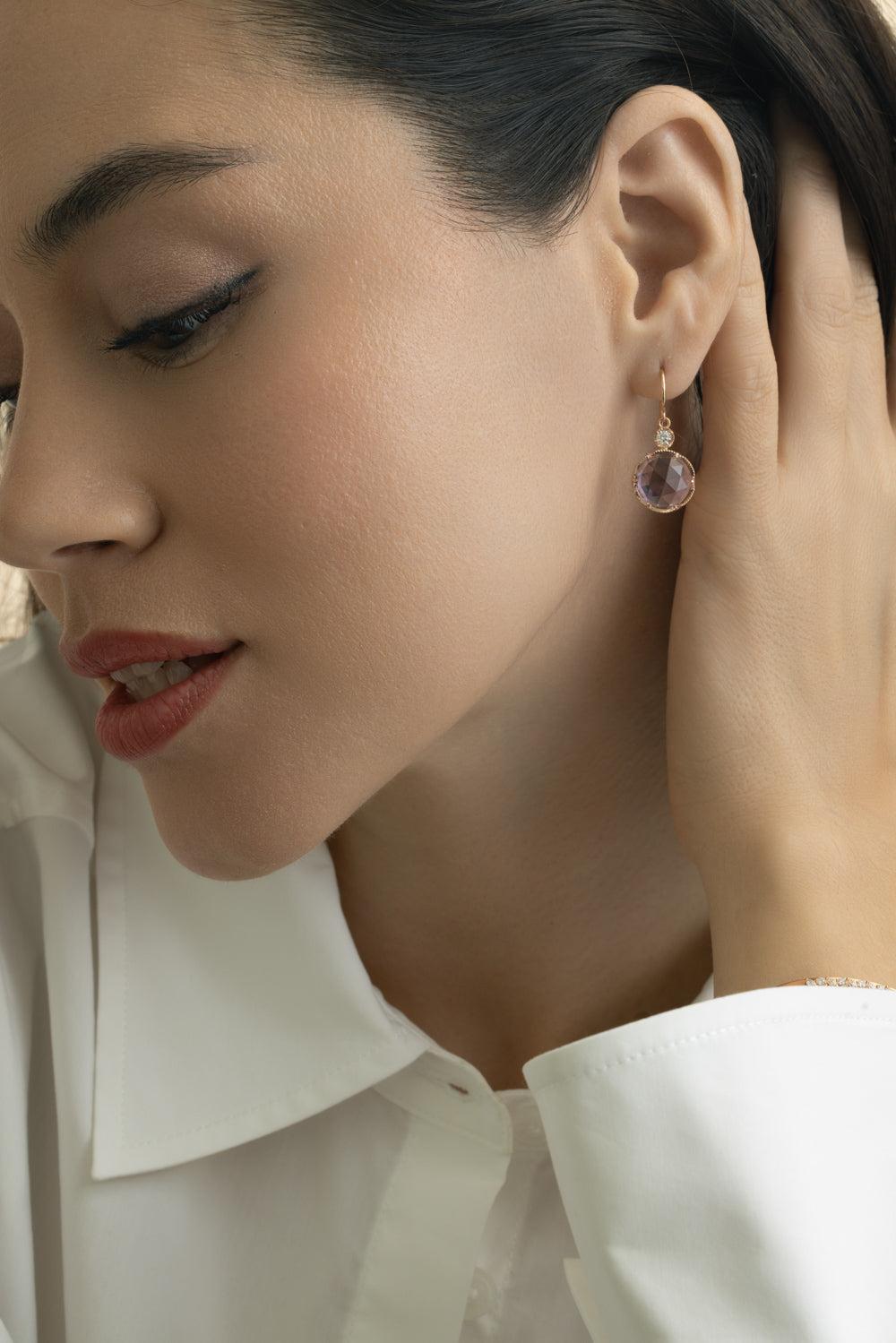 Rose Of France Drop Earrings-ROSE GOLD-JEWELRYFINE JEWELEARRING-IRENE NEUWIRTH JEWELRY