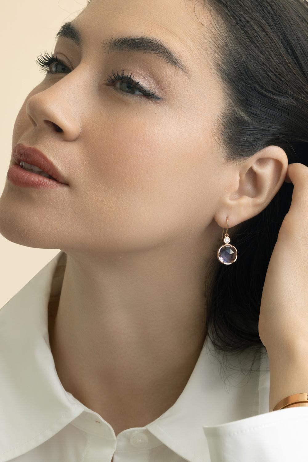 Rose Of France Drop Earrings-ROSE GOLD-JEWELRYFINE JEWELEARRING-IRENE NEUWIRTH JEWELRY