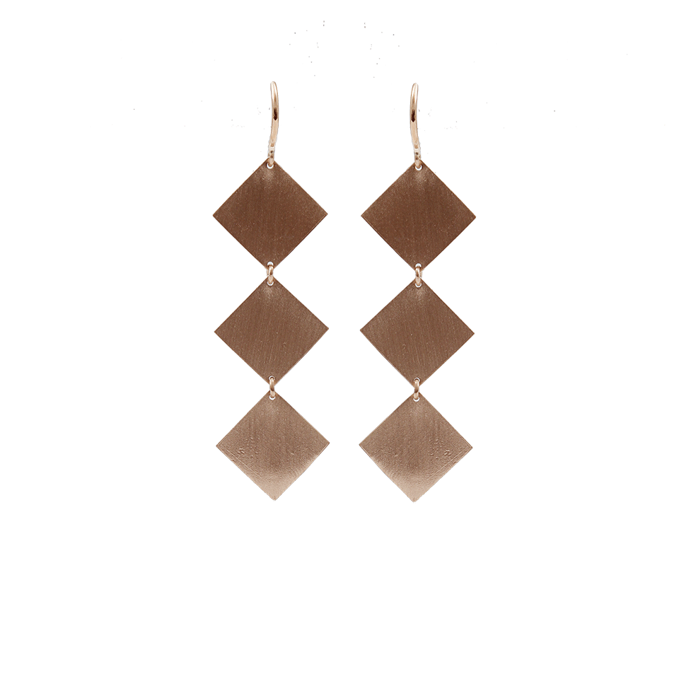 IRENE NEUWIRTH JEWELRY-Three Diamond Flat Rose Gold Drop Earrings-ROSE GOLD