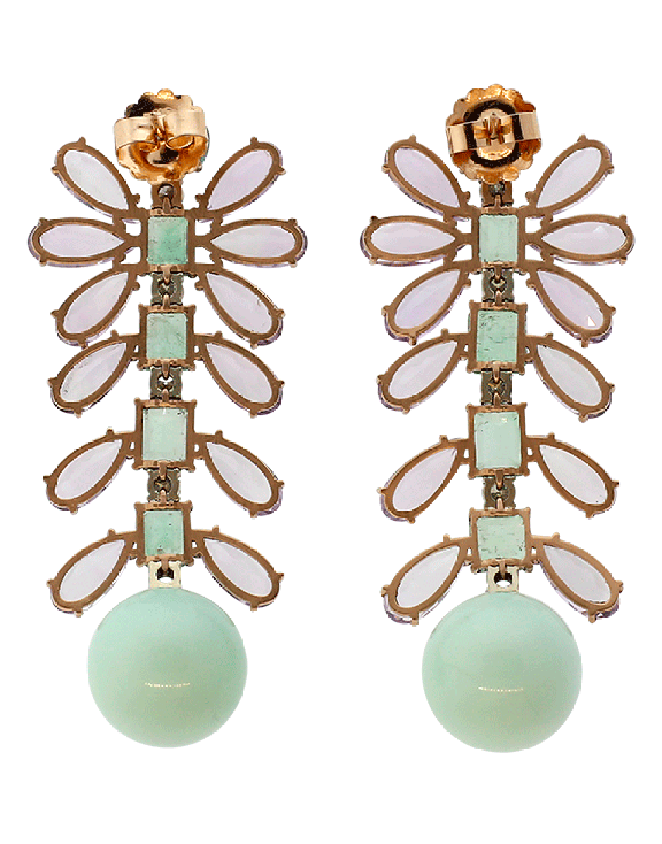 IRENE NEUWIRTH JEWELRY-Tourmaline And Emerald Earrings-ROSE GOLD