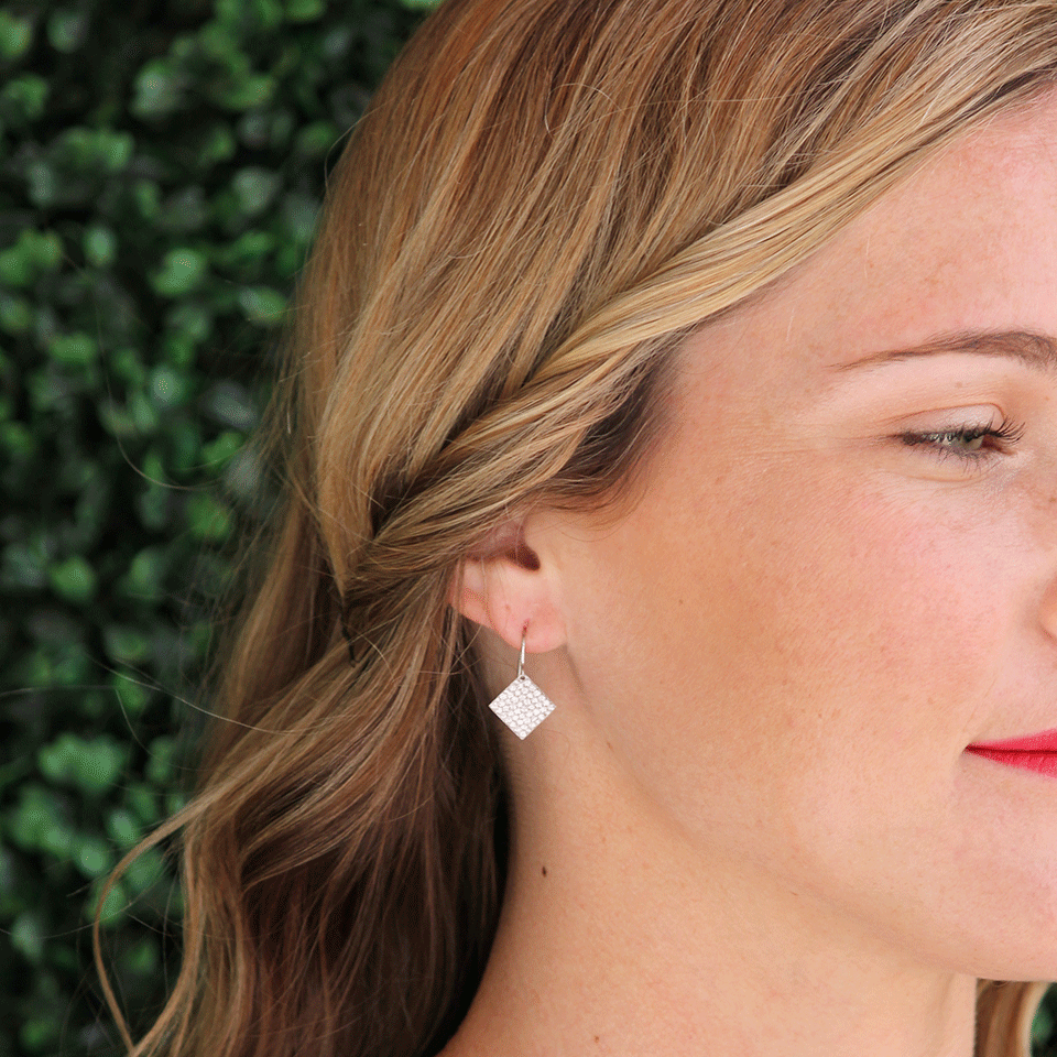 IRENE NEUWIRTH JEWELRY-Small Diamond Shaped Earrings-WHITE GOLD