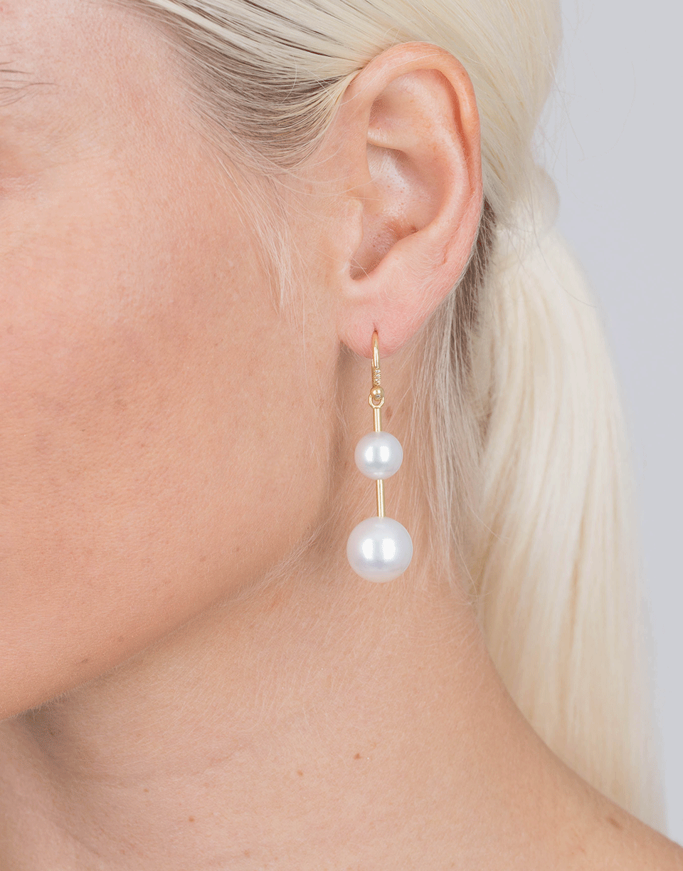IRENE NEUWIRTH JEWELRY-Akoya Pearl And Diamond Drop Earrings-YELLOW GOLD