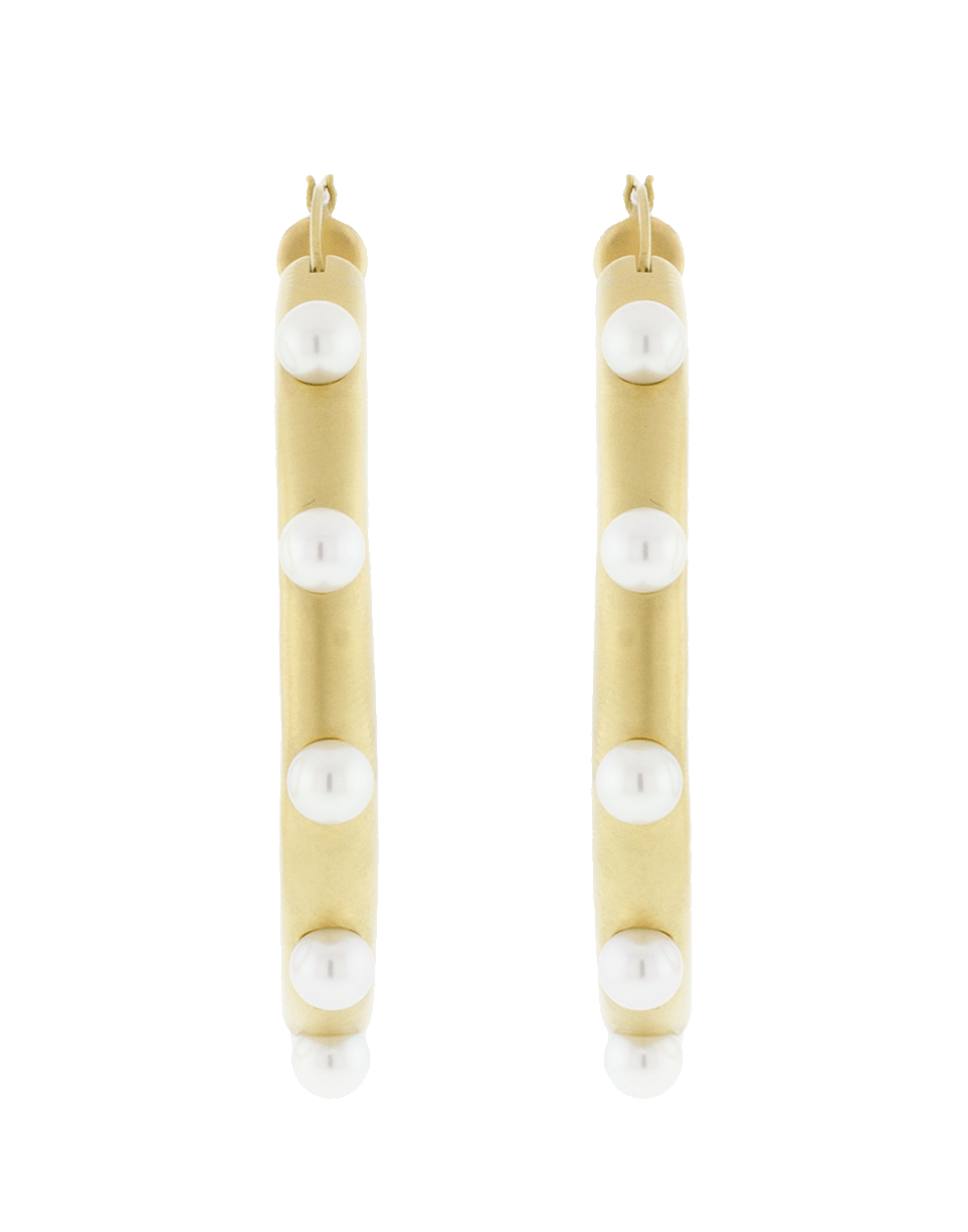 IRENE NEUWIRTH JEWELRY-Akoya Pearl Hoop Earrings-YELLOW GOLD