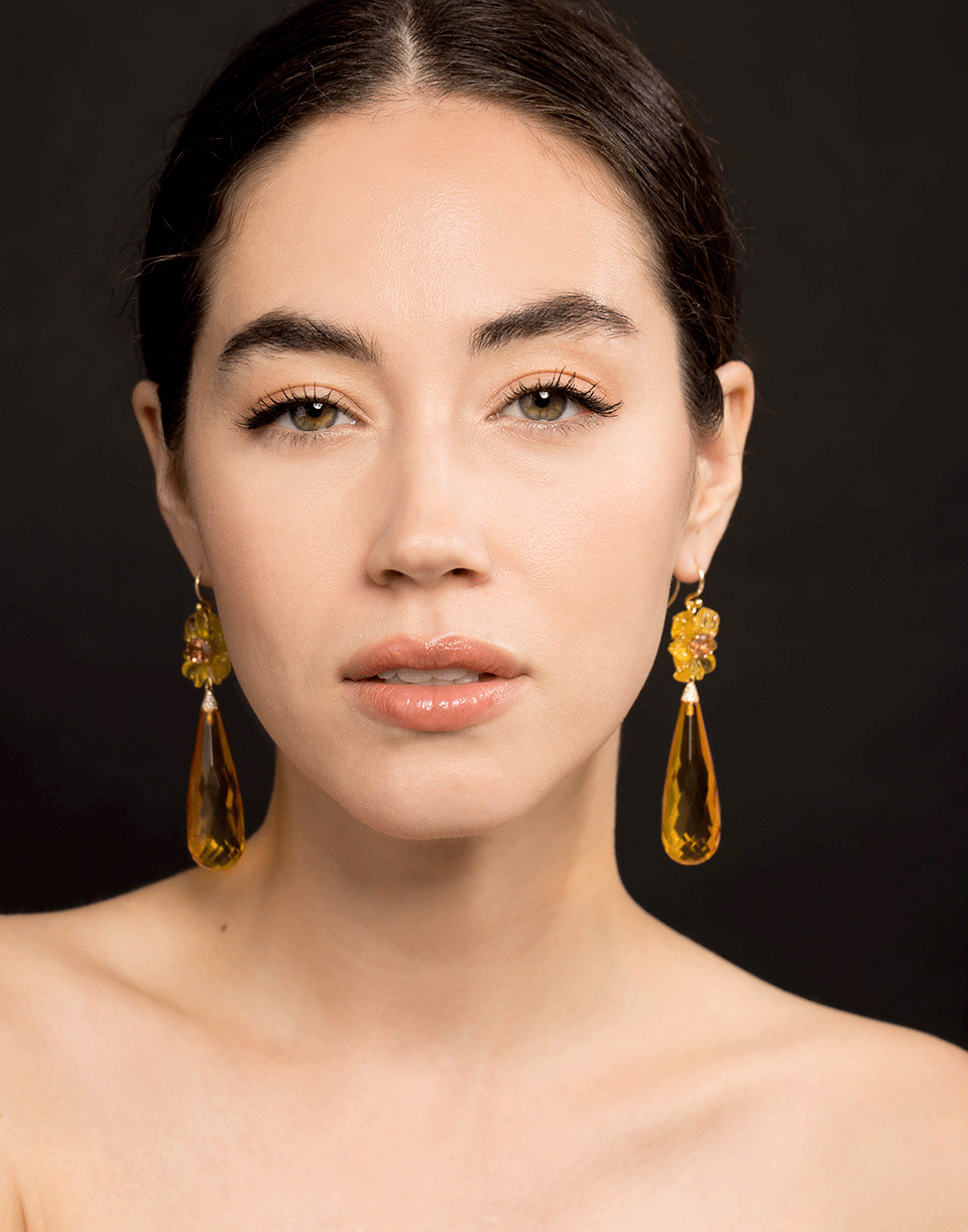 IRENE NEUWIRTH JEWELRY-Amber Drop Earrings-YELLOW GOLD