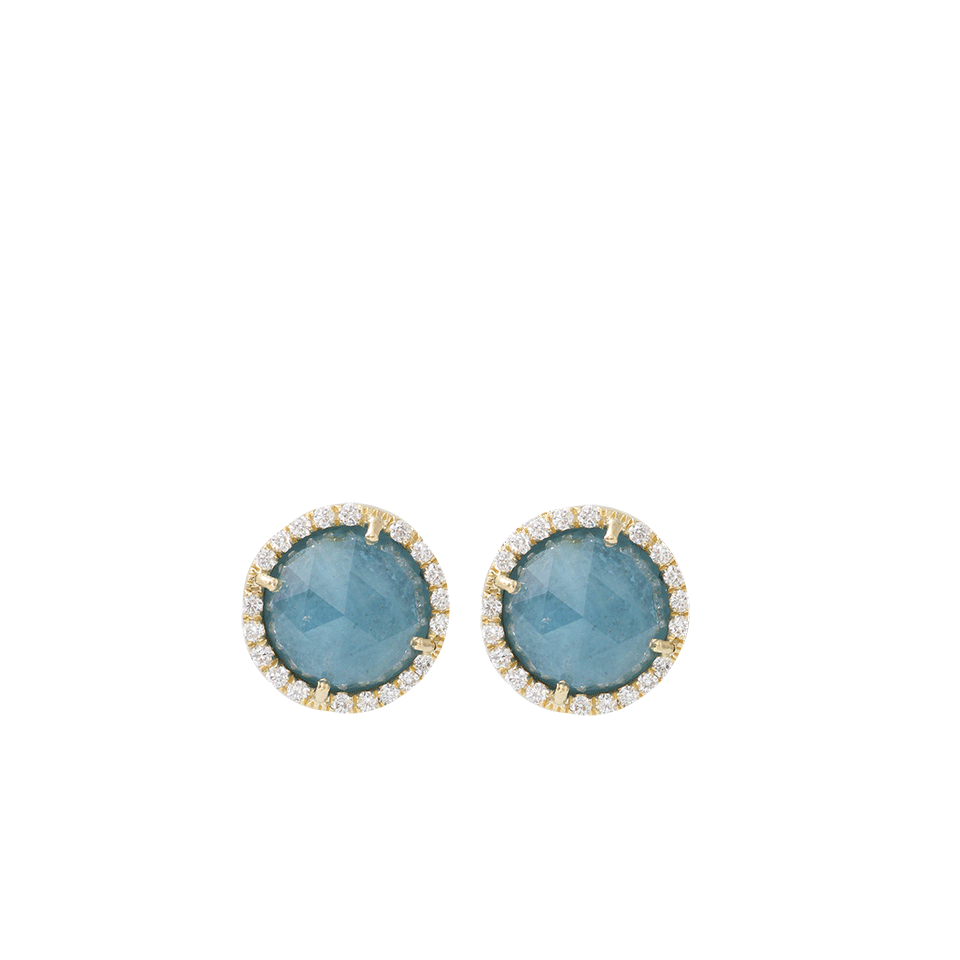 IRENE NEUWIRTH JEWELRY-Aquamarine Stud Earrings-YELLOW GOLD