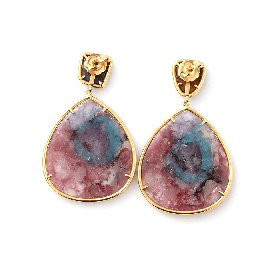 IRENE NEUWIRTH JEWELRY-Boulder Opal And Paraiba Drop Earrings-YELLOW GOLD