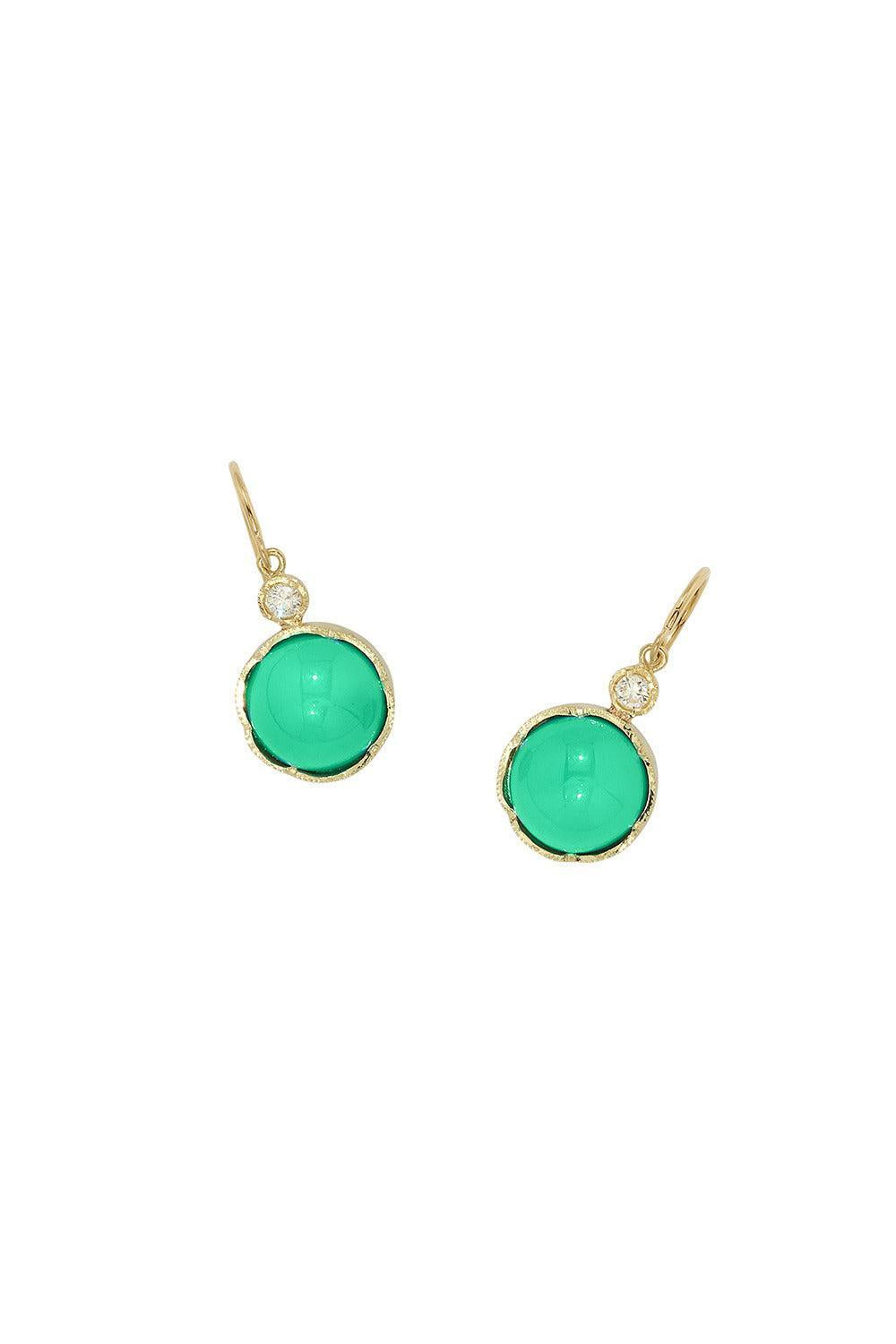 Chrysoprase Diamond Drop Earrings-YELLOW GOLD-JEWELRYFINE JEWELEARRING-IRENE NEUWIRTH JEWELRY