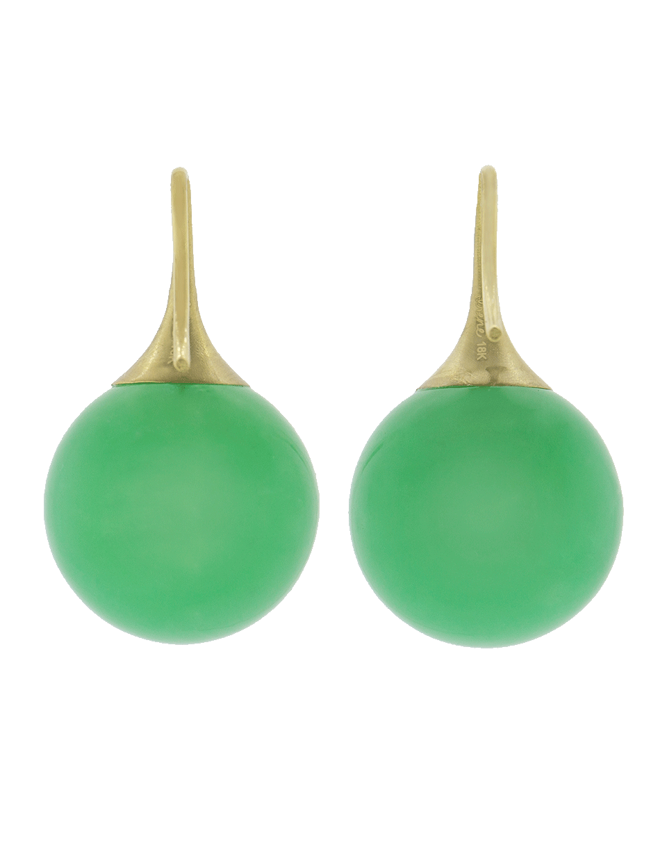IRENE NEUWIRTH JEWELRY-Chrysoprase Drop Earrings-YELLOW GOLD