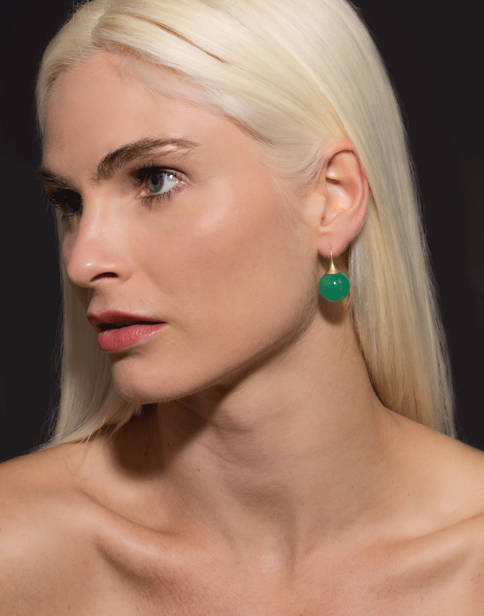 IRENE NEUWIRTH JEWELRY-Chrysoprase Drop Earrings-YELLOW GOLD