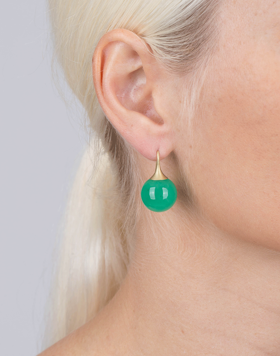 IRENE NEUWIRTH JEWELRY-Chrysoprase Drop Earrings-YELLOW GOLD