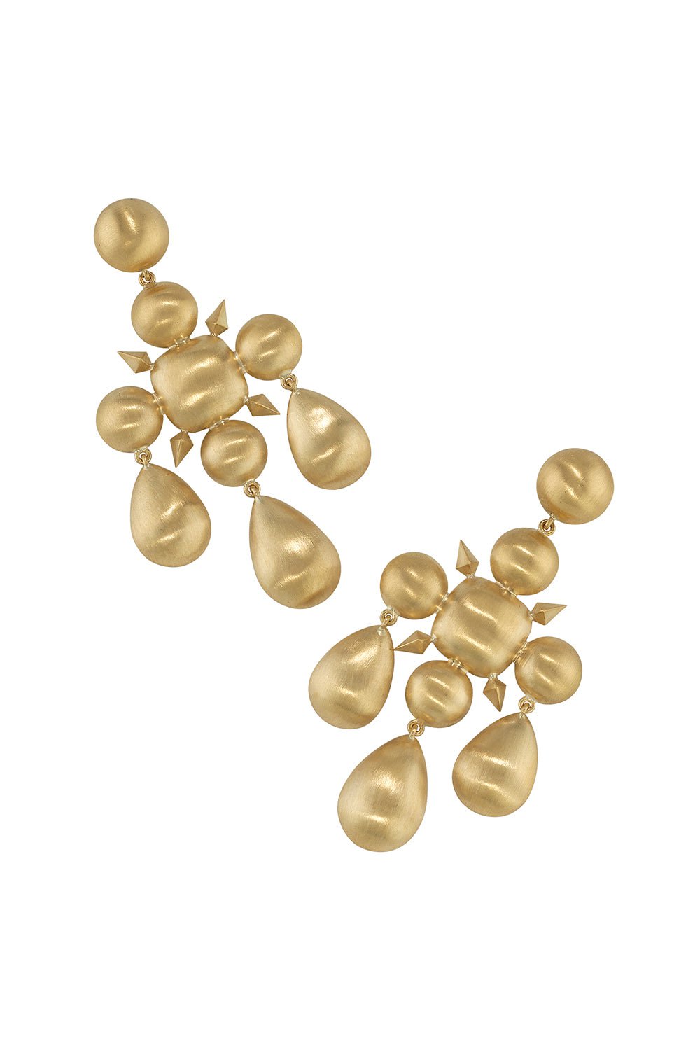 IRENE NEUWIRTH JEWELRY-Domed Chandelier Earrings-YELLOW GOLD