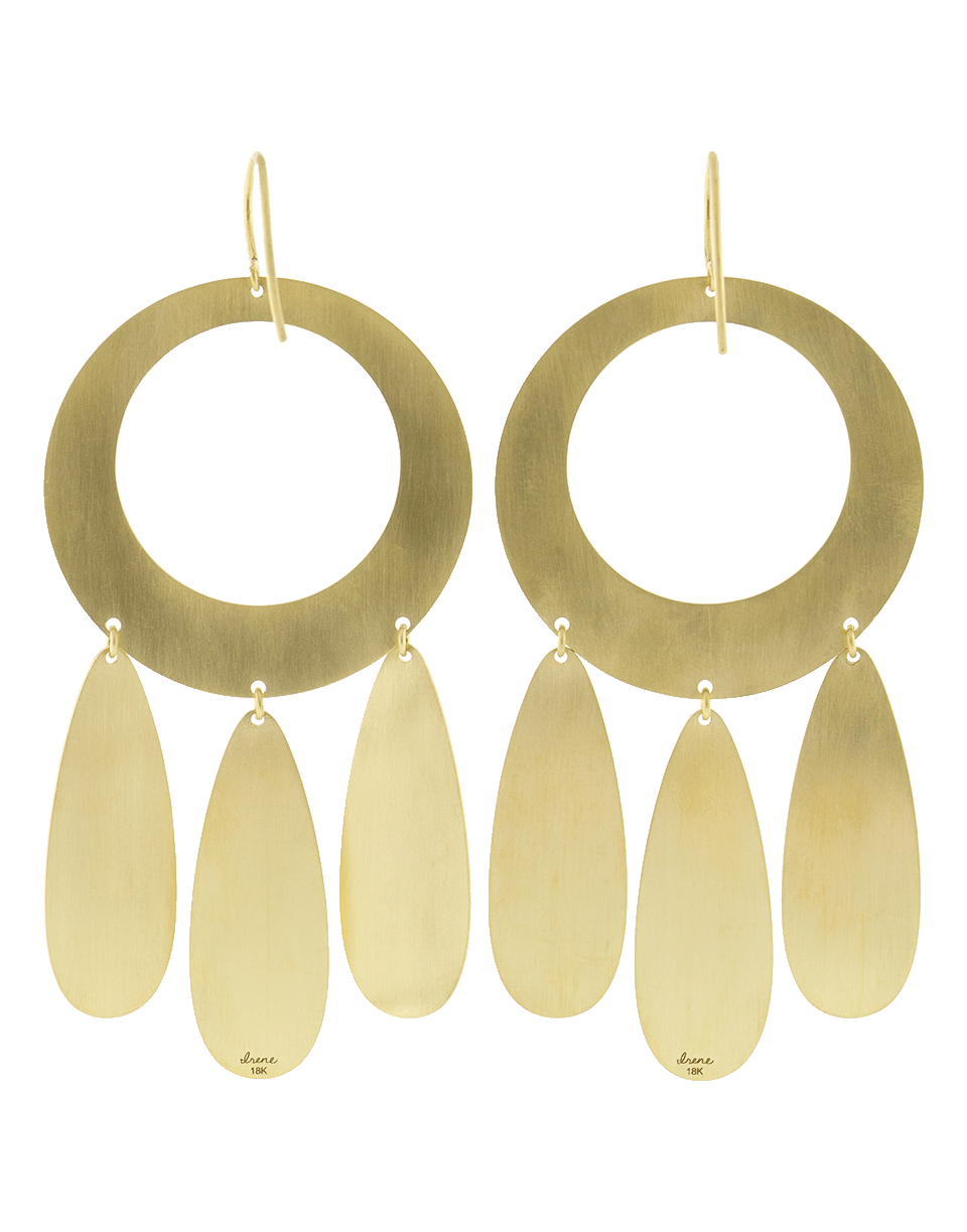 IRENE NEUWIRTH JEWELRY-Flat Gold Fringe Earrings-YELLOW GOLD