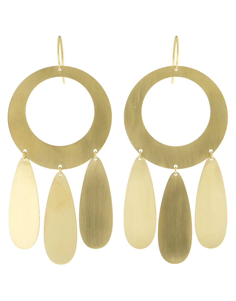 IRENE NEUWIRTH JEWELRY-Flat Gold Fringe Earrings-YELLOW GOLD