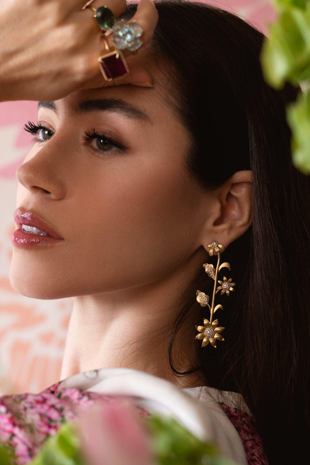 IRENE NEUWIRTH JEWELRY-Golden Blossom Earrings-YELLOW GOLD