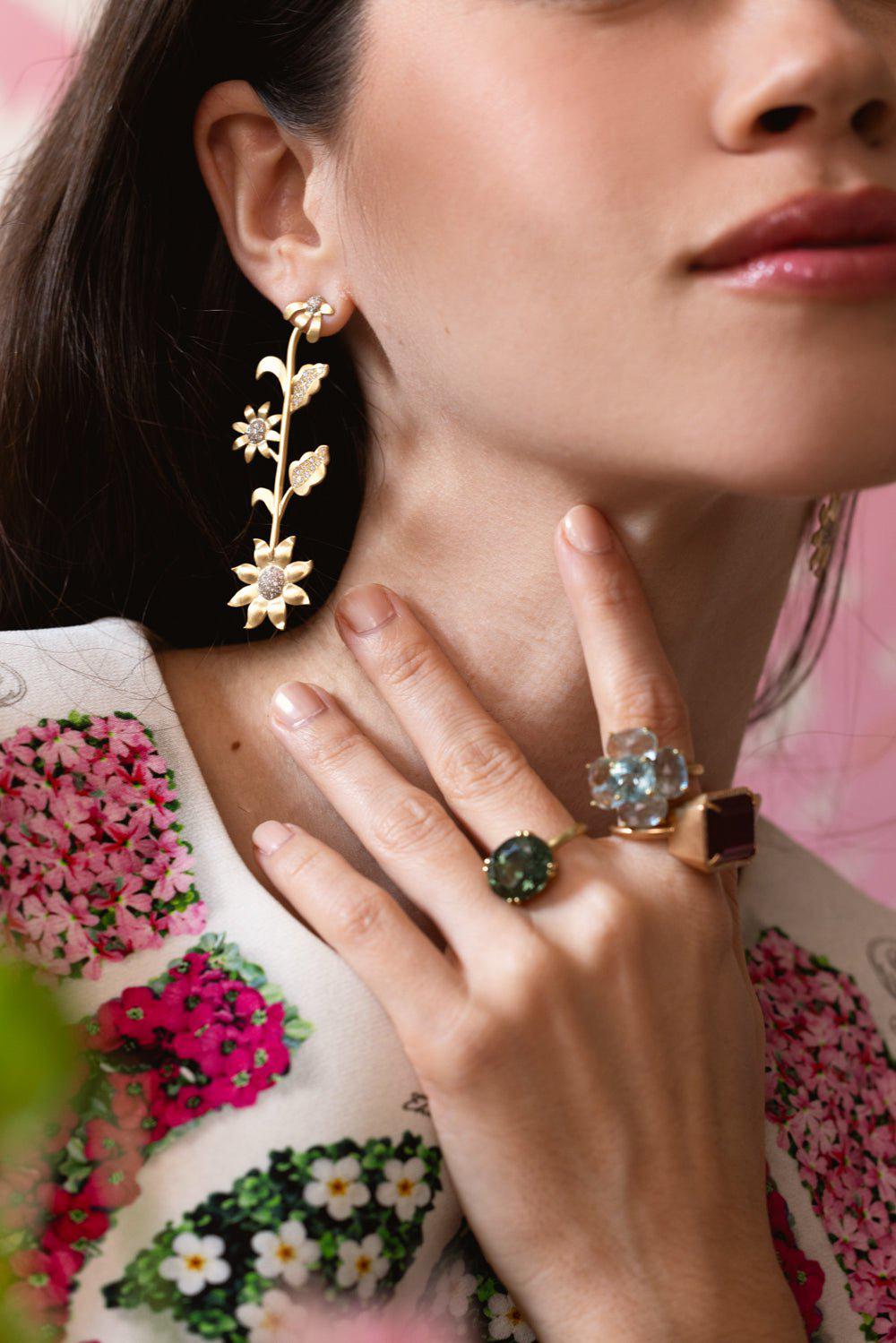 IRENE NEUWIRTH JEWELRY-Golden Blossom Earrings-YELLOW GOLD