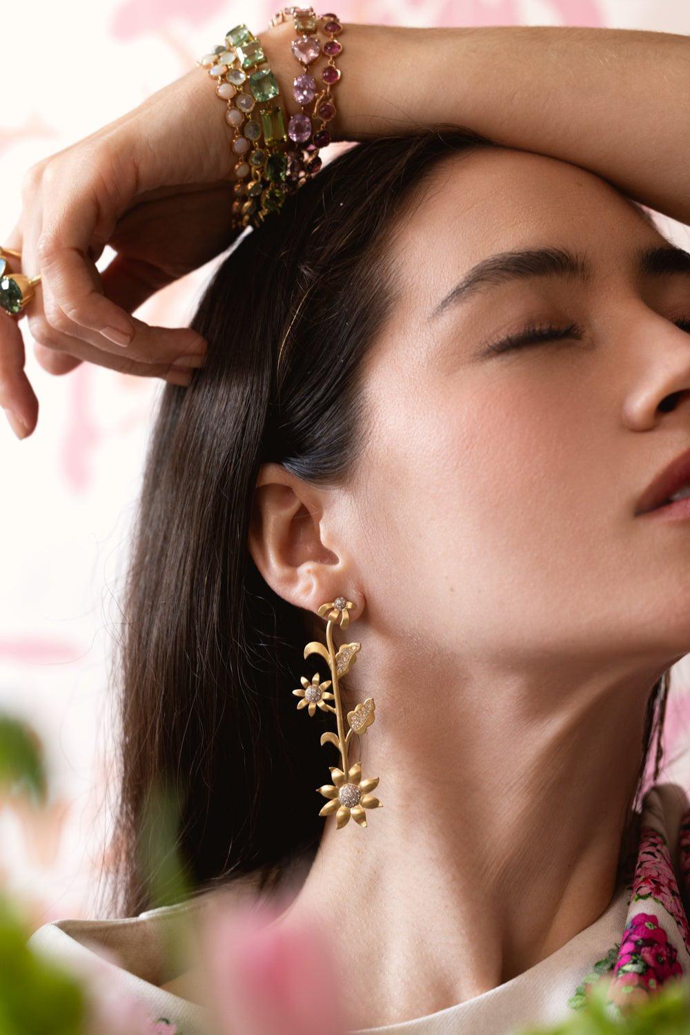 IRENE NEUWIRTH JEWELRY-Golden Blossom Earrings-YELLOW GOLD