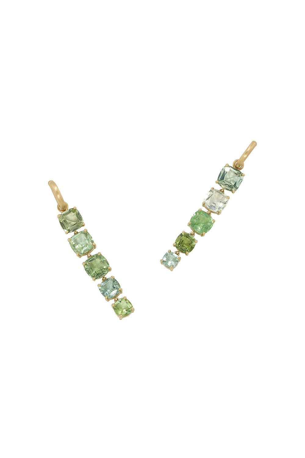 Green Tourmaline Gemmy Gem Huggie Earrings
