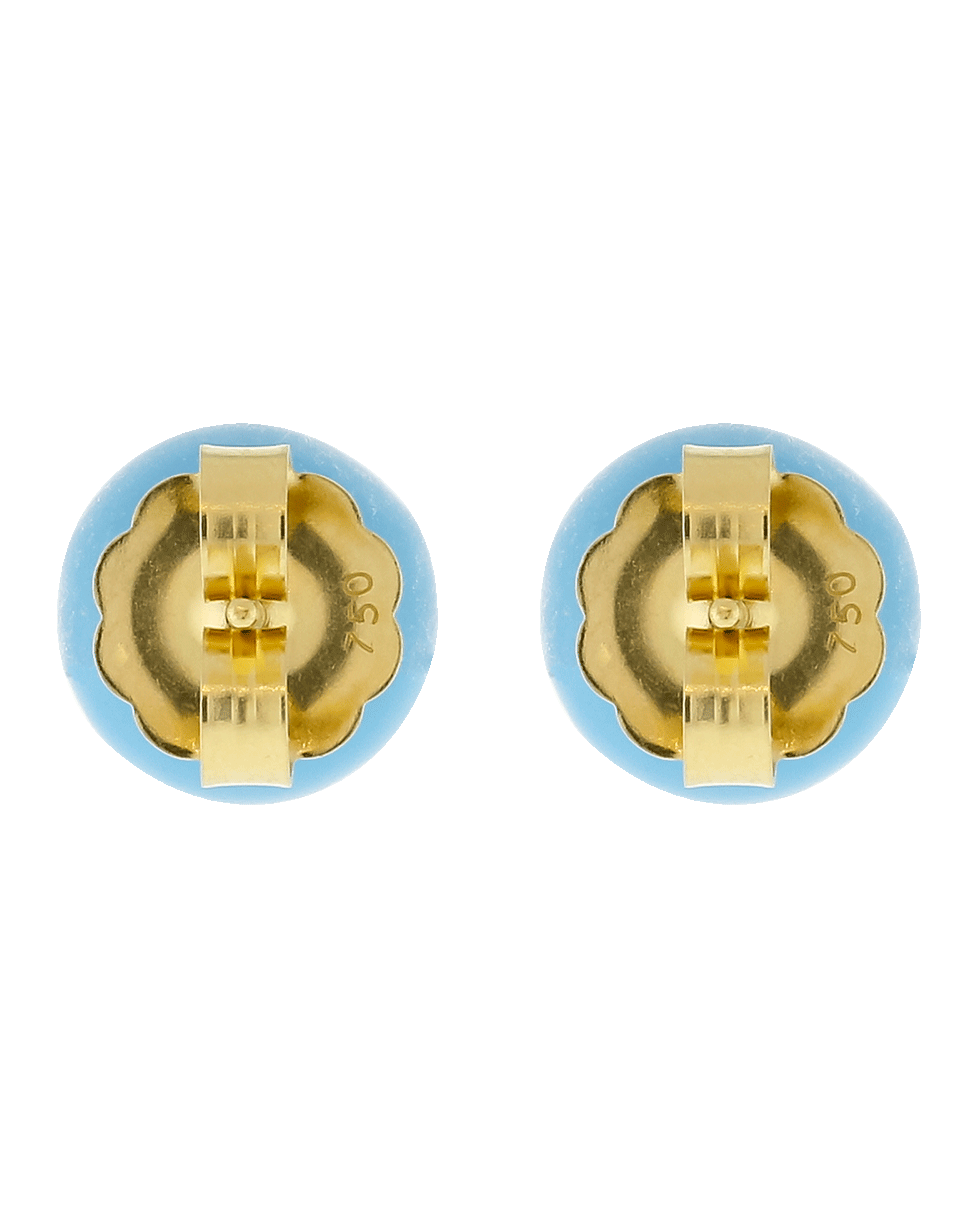 IRENE NEUWIRTH JEWELRY-Kingman Turquoise Stud Earrings-YELLOW GOLD