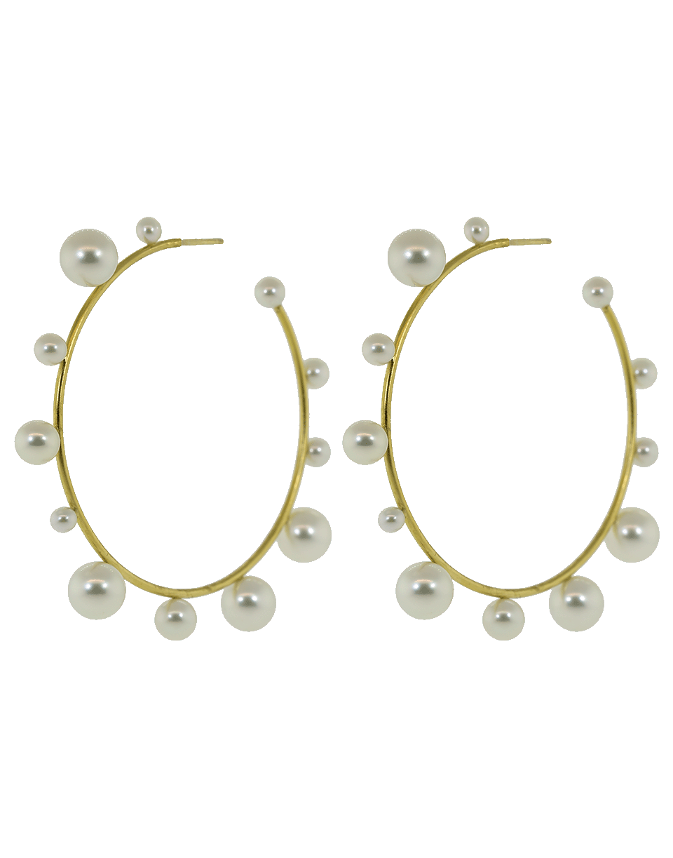IRENE NEUWIRTH JEWELRY-Large Akoya Pearl Hoop Earrings-YELLOW GOLD