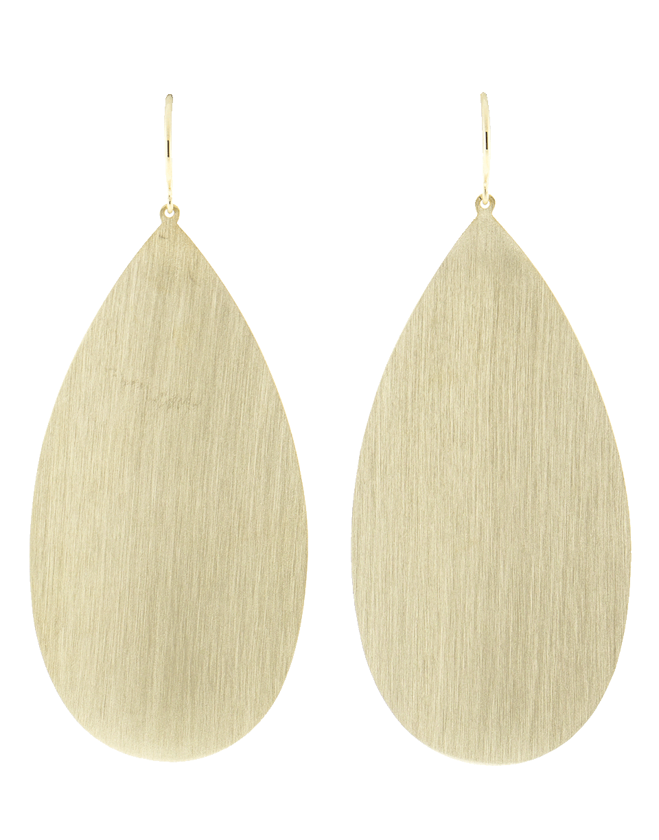 IRENE NEUWIRTH JEWELRY-Large Pear Shape Flat Gold Earrings-YELLOW GOLD