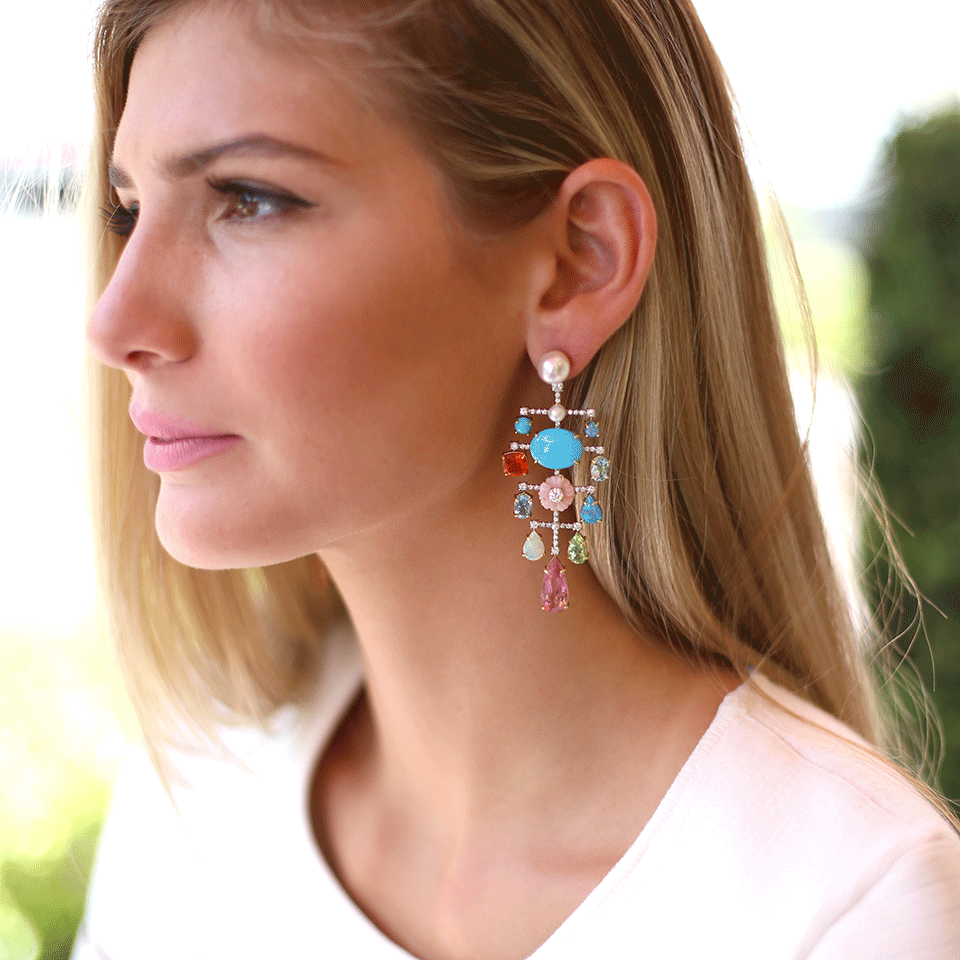 IRENE NEUWIRTH JEWELRY-Mixed Charm Earrings-YELLOW GOLD