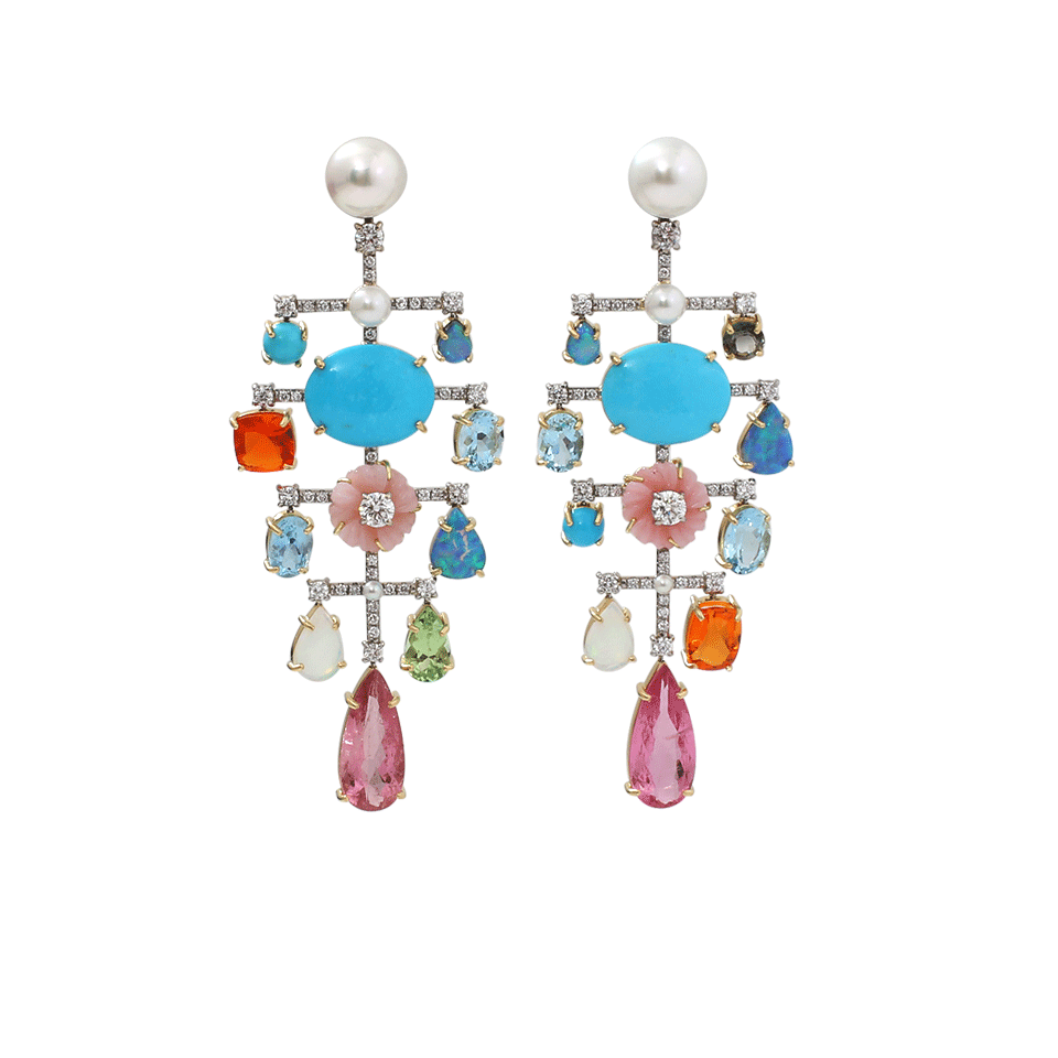 IRENE NEUWIRTH JEWELRY-Mixed Charm Earrings-YELLOW GOLD