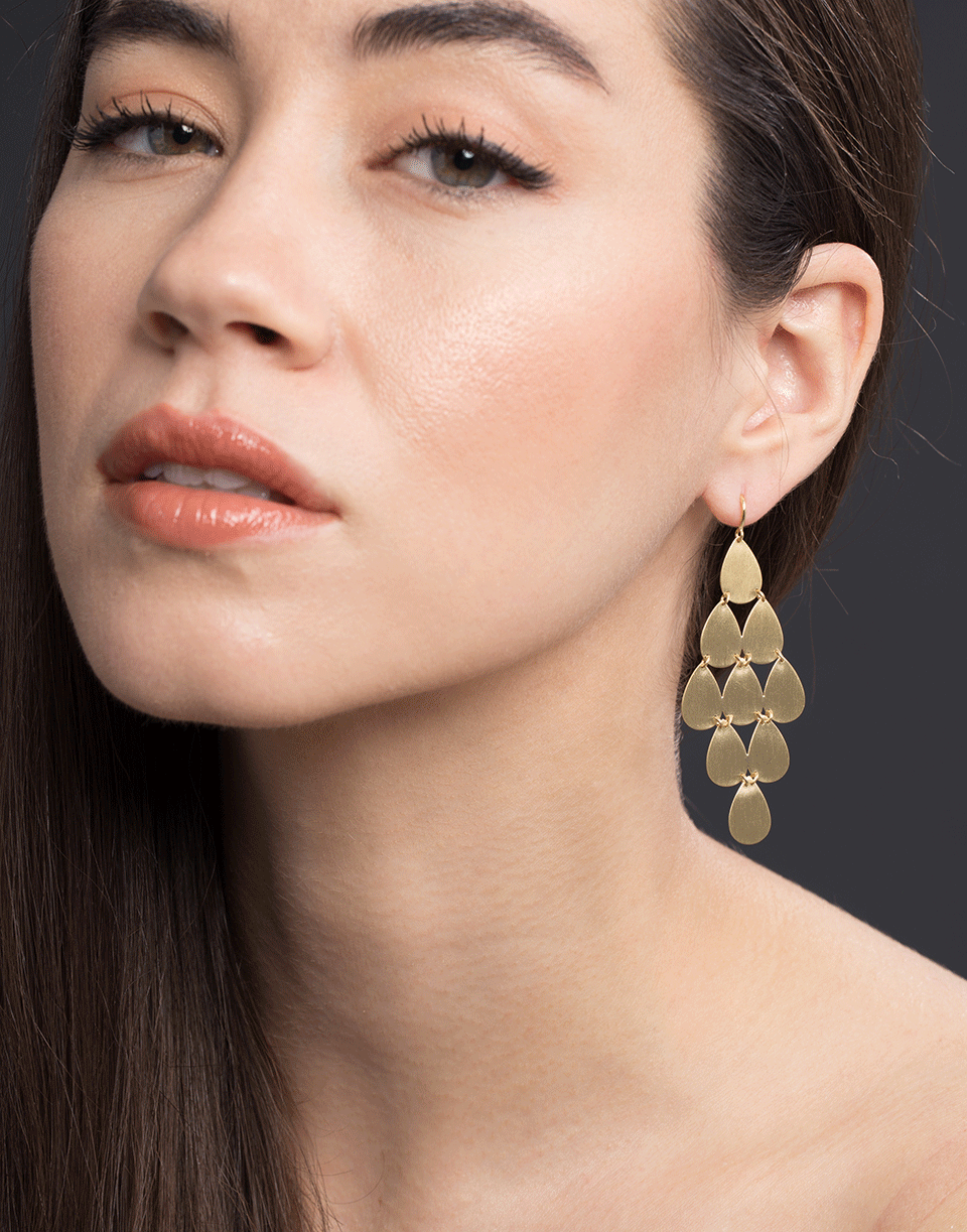 IRENE NEUWIRTH JEWELRY-Nine-Drop Chandelier Earrings-YELLOW GOLD